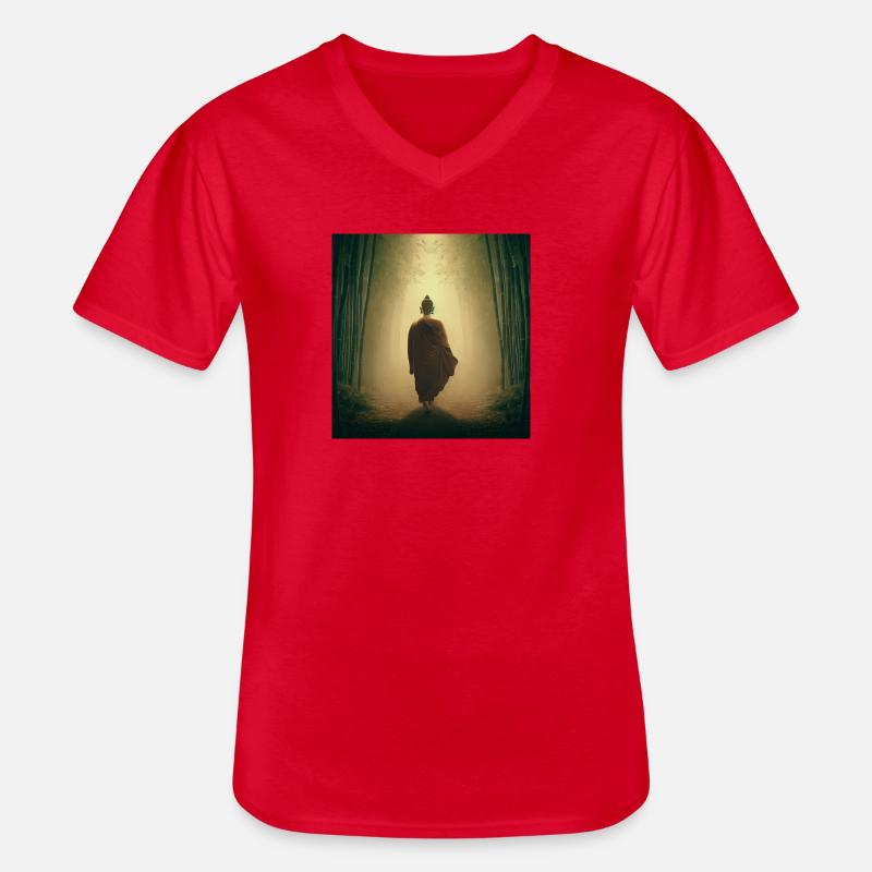 Buddha s way - Männer-T-Shirt mit V-Ausschnitt - Rot