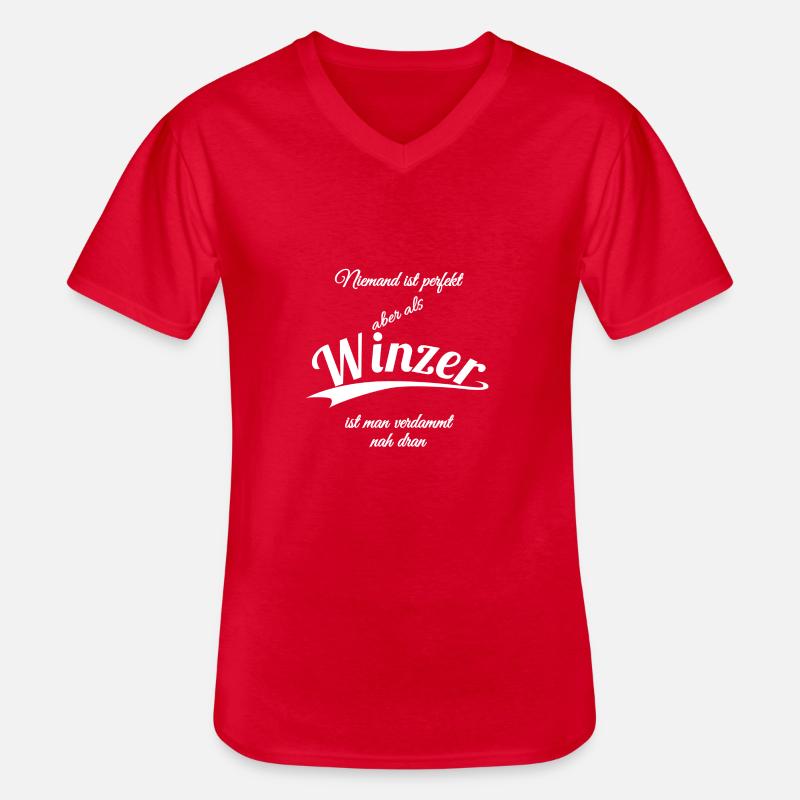 Winzer - Männer-T-Shirt mit V-Ausschnitt - Rot