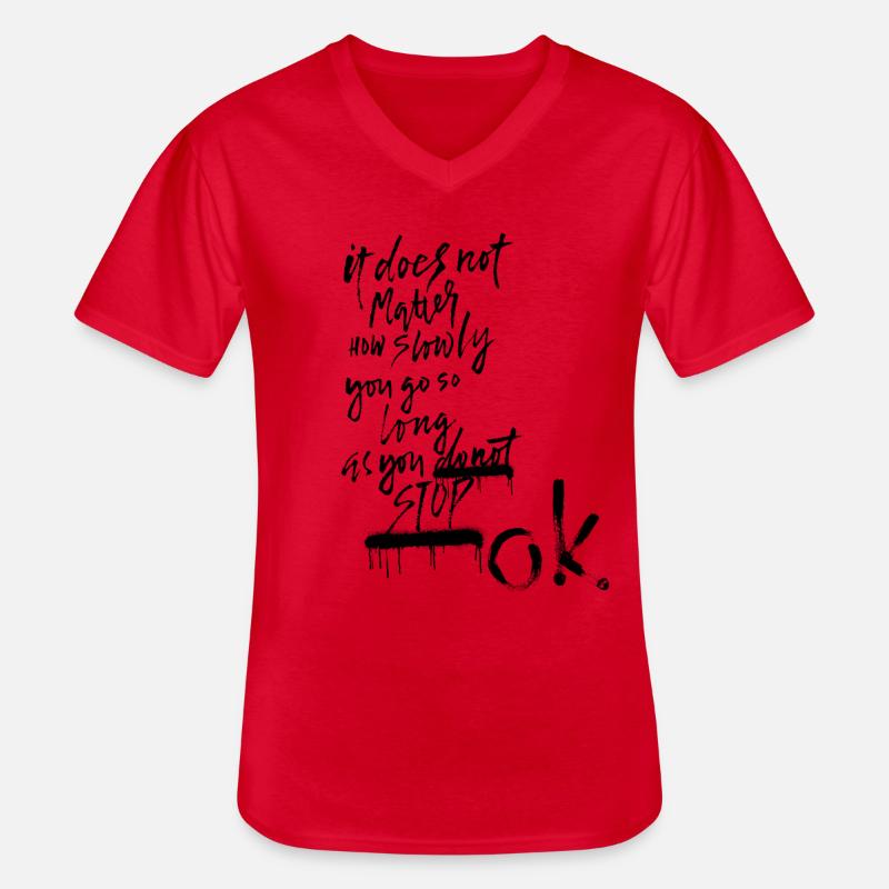 Do not stop - Männer-T-Shirt mit V-Ausschnitt - Rot