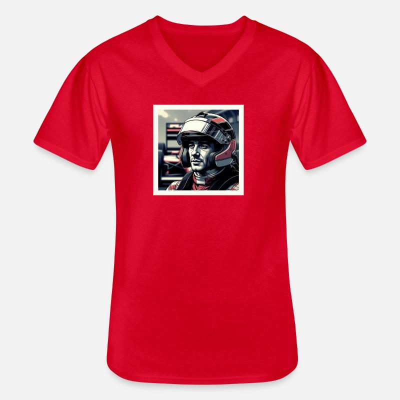 Formula Senna - Männer-T-Shirt mit V-Ausschnitt - Rot