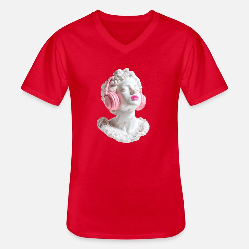 Marmor Diva: Beats in Pink - Männer-T-Shirt mit V-Ausschnitt - Rot