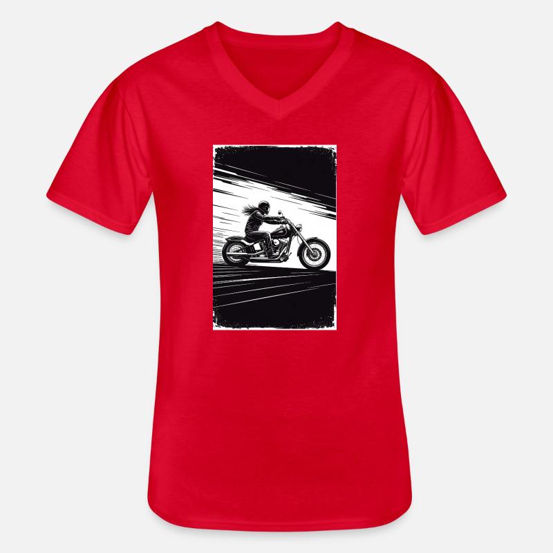 Chopper_Biker_Artwork_Collection_R02 - Männer-T-Shirt mit V-Ausschnitt - Rot