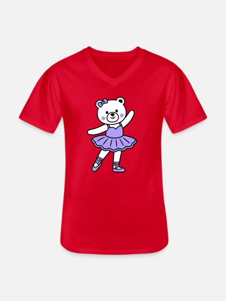 Bear ballet - Men's V-Neck T-Shirt - red