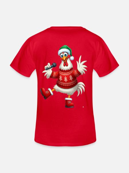 Holiday Singing Hen Sweater - Men's V-Neck T-Shirt - red