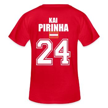Kai Pirinha Österreich Party Sauf Trikot - Männer-T-Shirt mit V-Ausschnitt - Rot - Hinten - AI Model Male 178 dark (178cm)