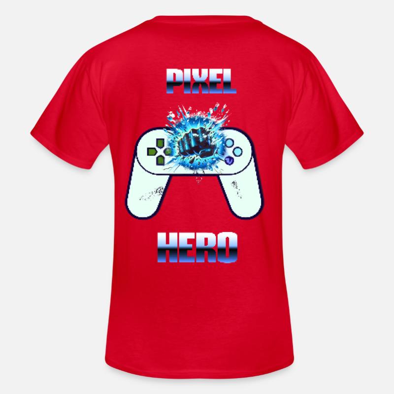 Pixel Hero - Retro Gaming Controller - Männer-T-Shirt mit V-Ausschnitt - Rot