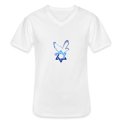 Shalom I - Klassisches Männer-T-Shirt mit V-Ausschnitt