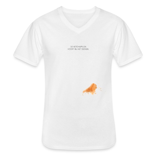 Ketchupvlek - Klassiek mannen T-shirt met V-hals
