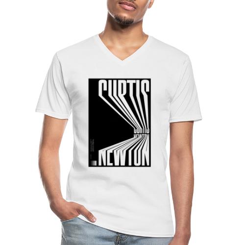 Curtis Newton black&white 3D [black] - Klassisches Männer-T-Shirt mit V-Ausschnitt
