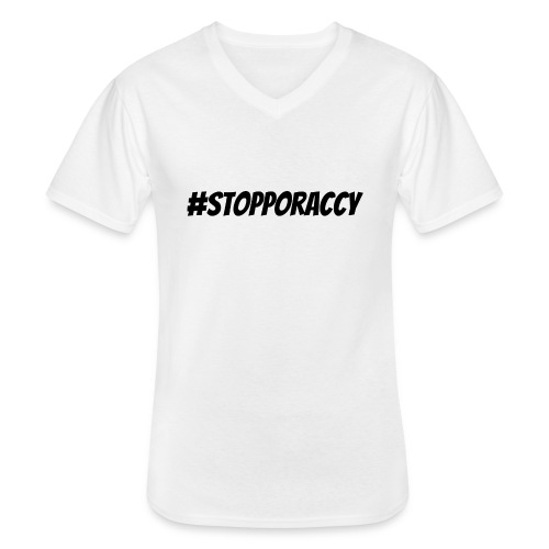 Stop Poraccy - Maglietta da uomo classica con scollo a V