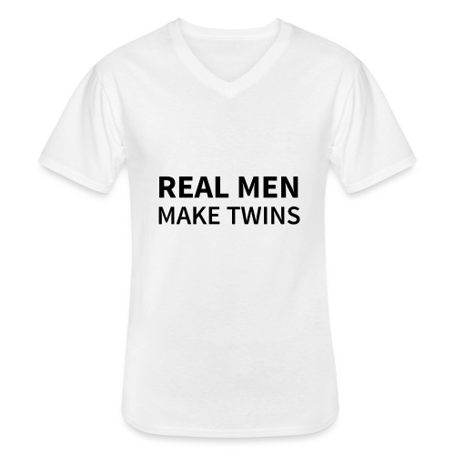 Real Men make Twins - Klassisches Männer-T-Shirt mit V-Ausschnitt