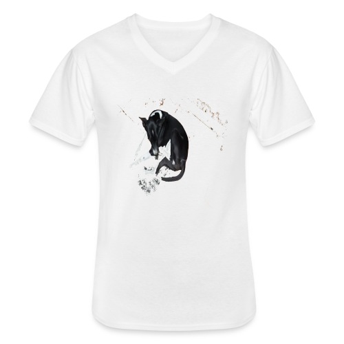 Lazy Dog - Klassisches Männer-T-Shirt mit V-Ausschnitt