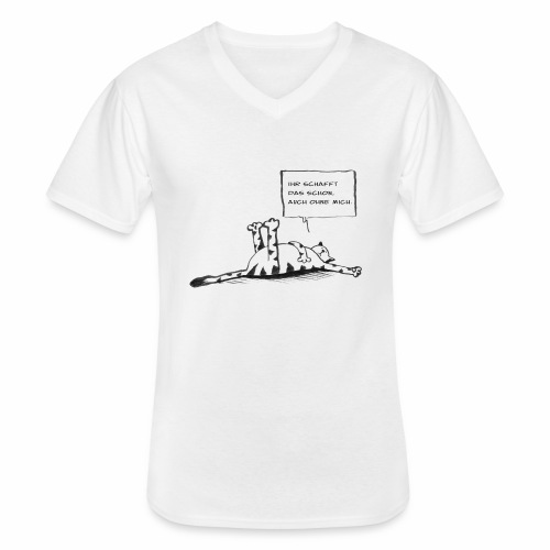 Katz - Klassisches Männer-T-Shirt mit V-Ausschnitt