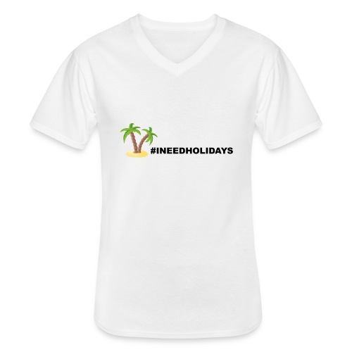 INEEDHOLIDAYS - Klassisches Männer-T-Shirt mit V-Ausschnitt