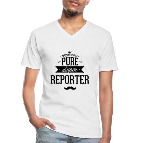 100 Prozent super Reporter - Klassisches Männer-T-Shirt mit V-Ausschnitt