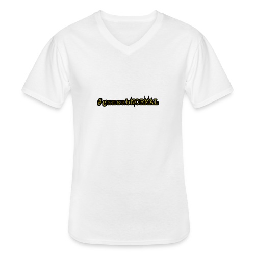#ganzanNORMAL mit Ecken und Kanten - Klassisches Männer-T-Shirt mit V-Ausschnitt