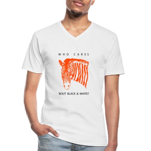 Zebra Who Cares? - Klassisches Männer-T-Shirt mit V-Ausschnitt
