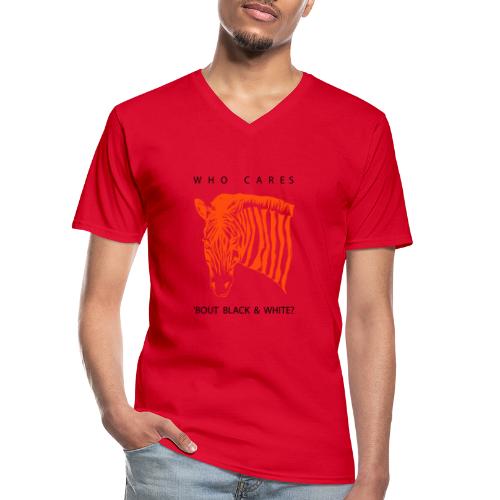 Zebra Who Cares? - Klassisches Männer-T-Shirt mit V-Ausschnitt