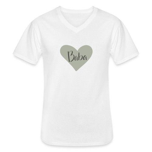 Baba - hjärta - Klassisk T-shirt med V-ringning herr