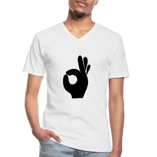 Tasty Hand schwarz - Klassisches Männer-T-Shirt mit V-Ausschnitt