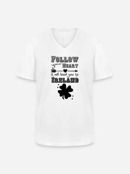 Ireland Heart - Men's V-Neck T-Shirt - white