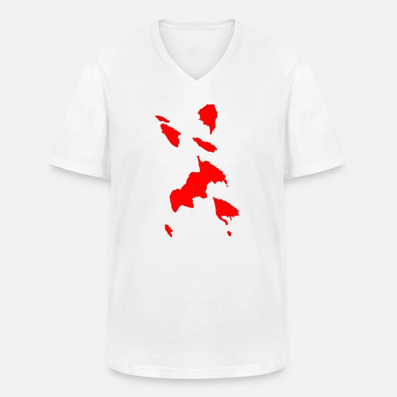 Abstrakt Budo TUSCHE - Männer-T-Shirt mit V-Ausschnitt - Weiß