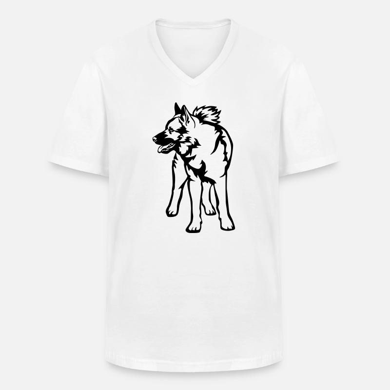 Norwegischer Elchhund - Männer-T-Shirt mit V-Ausschnitt - Weiß