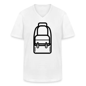 Sac a dos - T-shirt col V Homme - blanc - Devant - AI Model Male 185 light (185cm)