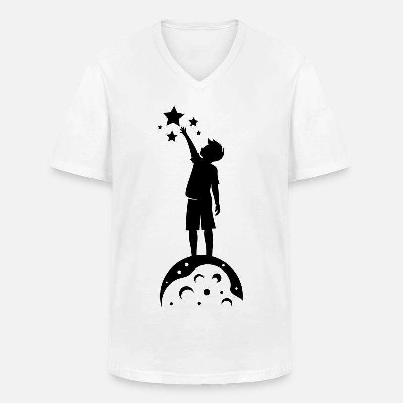 Sterne greifen - Männer-T-Shirt mit V-Ausschnitt - Weiß