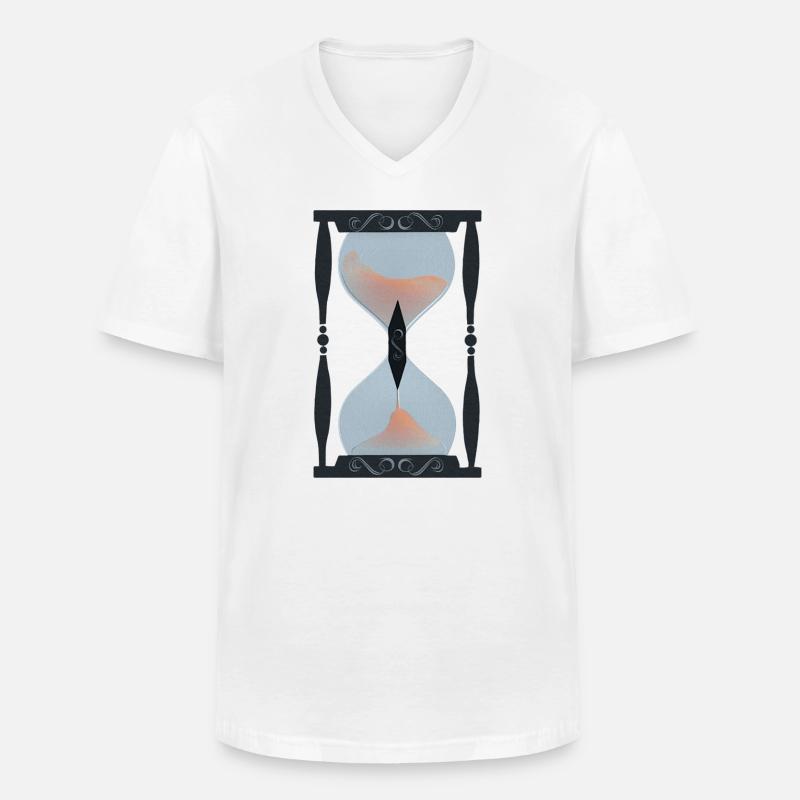 sandtimer, memento mori - Männer-T-Shirt mit V-Ausschnitt - Weiß