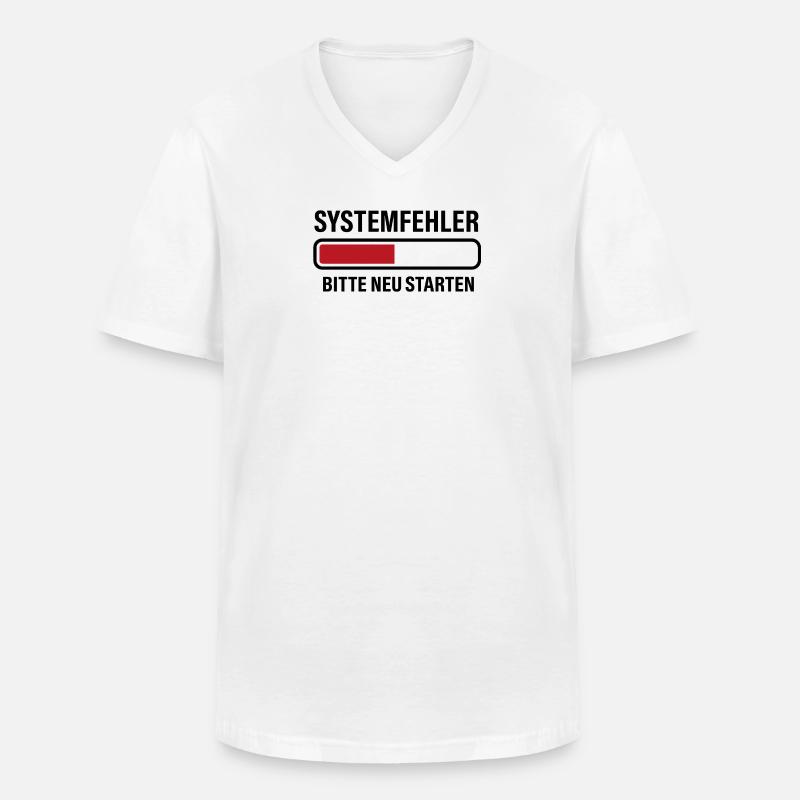Systemfehler - Männer-T-Shirt mit V-Ausschnitt - Weiß