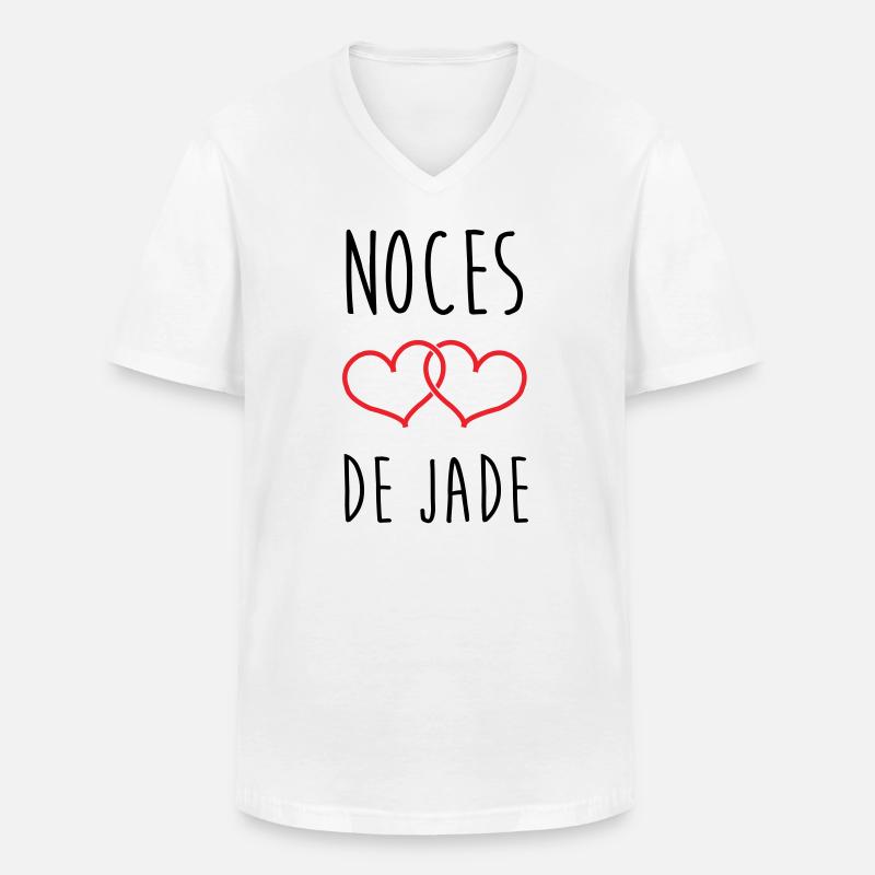 Jade-Hochzeit 26 Jahre Liebe - Männer-T-Shirt mit V-Ausschnitt - Weiß