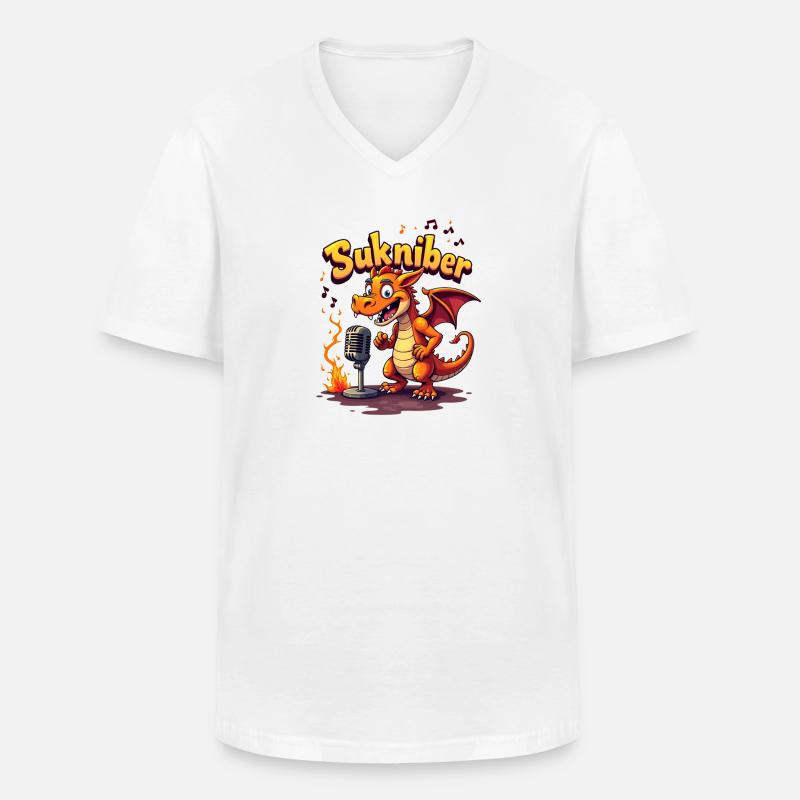 Sukniber Drachenrapper - Männer-T-Shirt mit V-Ausschnitt - Weiß
