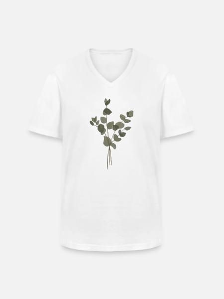 Eukalyptus-Aquarell - Männer-T-Shirt mit V-Ausschnitt - Weiß