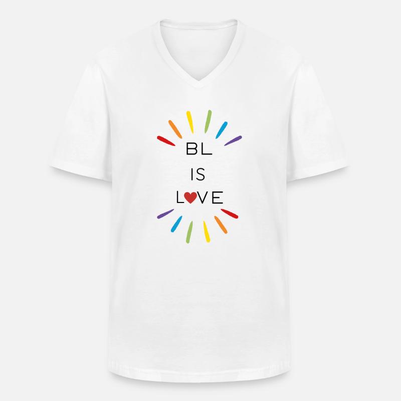 Boys Love - Regenbogen - Geschenk - Männer-T-Shirt mit V-Ausschnitt - Weiß