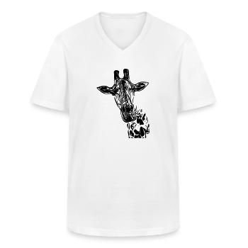 Vintage Vector Giraffe - Männer-T-Shirt mit V-Ausschnitt - Weiß - Vorne - AI Model Male 185 light (185cm)