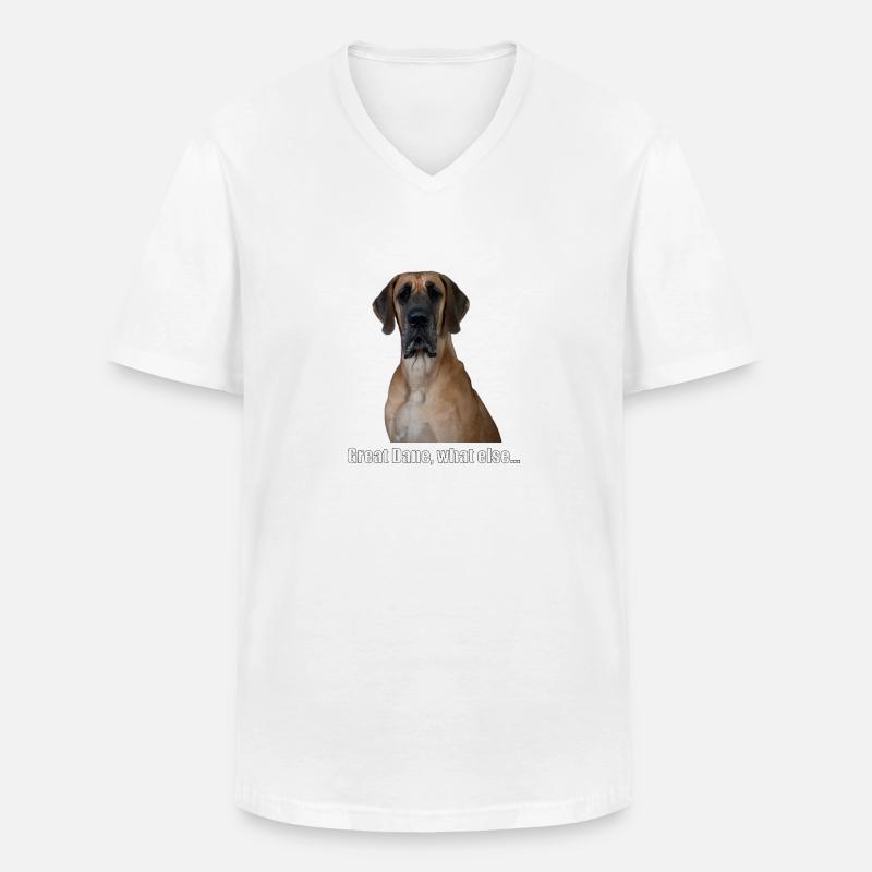 Great Dane, what else... - Männer-T-Shirt mit V-Ausschnitt - Weiß
