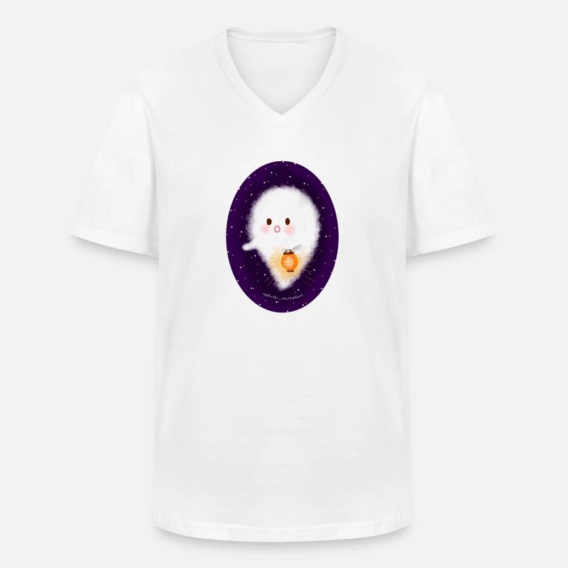 Geist mit Laterne - Männer-T-Shirt mit V-Ausschnitt - Weiß