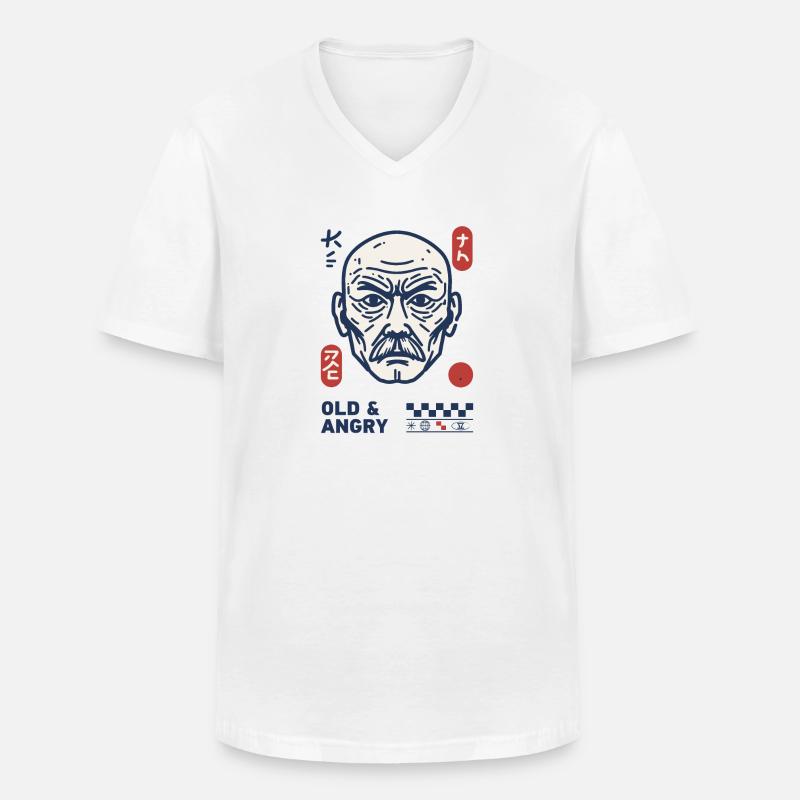 Alt & Wütend - Männer-T-Shirt mit V-Ausschnitt - Weiß