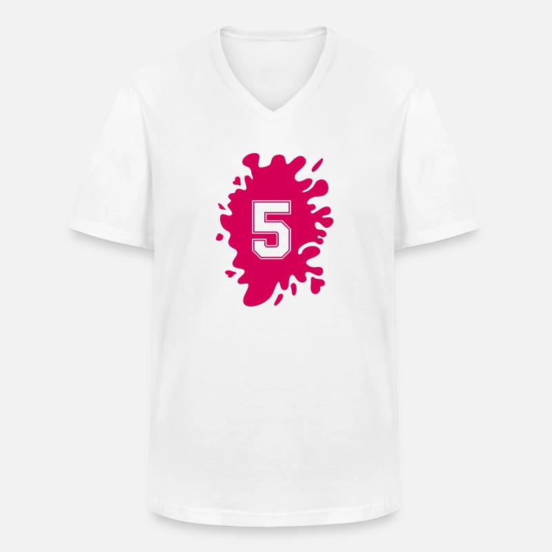 Klecks 5 - Männer-T-Shirt mit V-Ausschnitt - Weiß