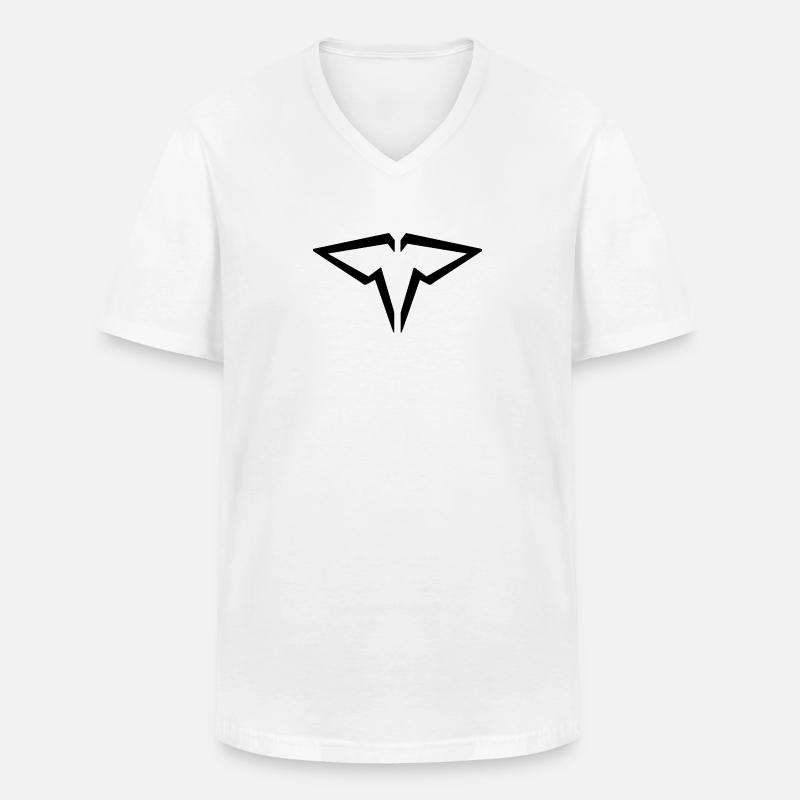 Globale Position - G P - Männer-T-Shirt mit V-Ausschnitt - Weiß