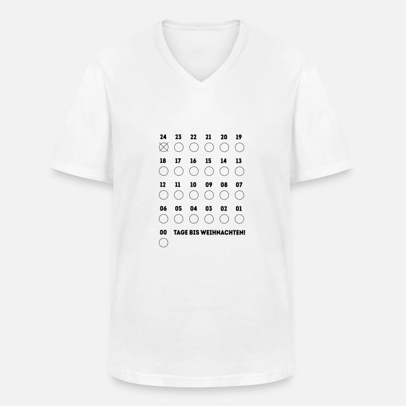 Adventskalender - Männer-T-Shirt mit V-Ausschnitt - Weiß