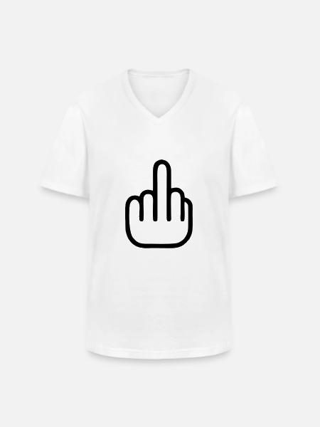 middle finger ★ Mittelfinger - Männer-T-Shirt mit V-Ausschnitt - Weiß