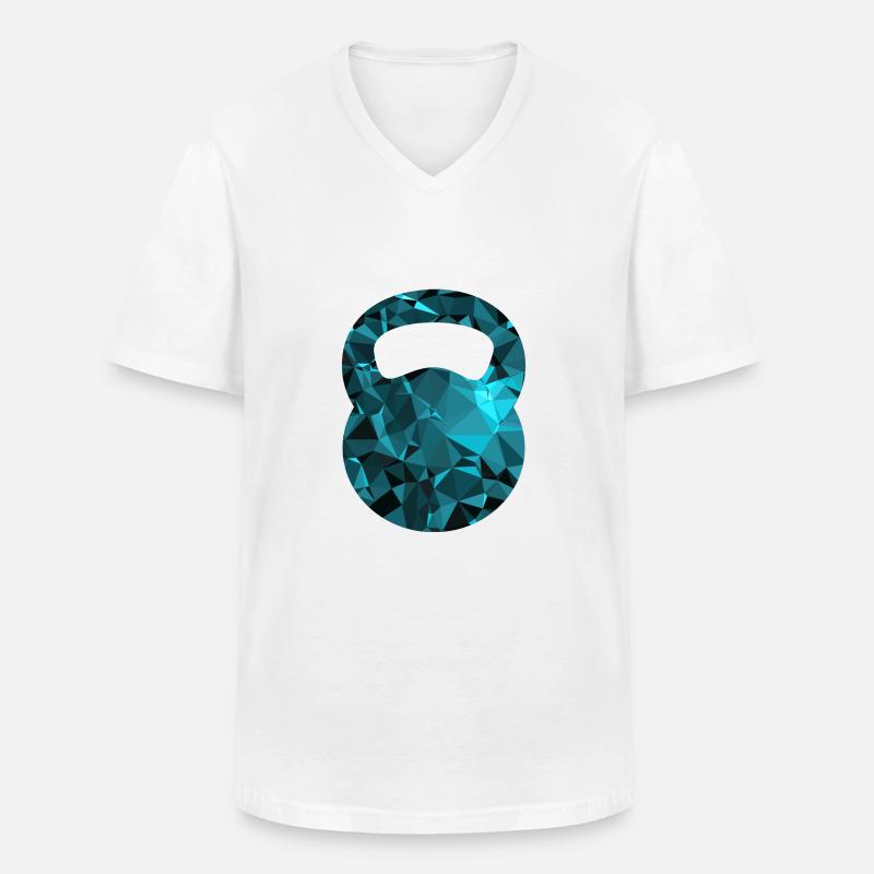 Kettlebell (Low Poly) - Männer-T-Shirt mit V-Ausschnitt - Weiß