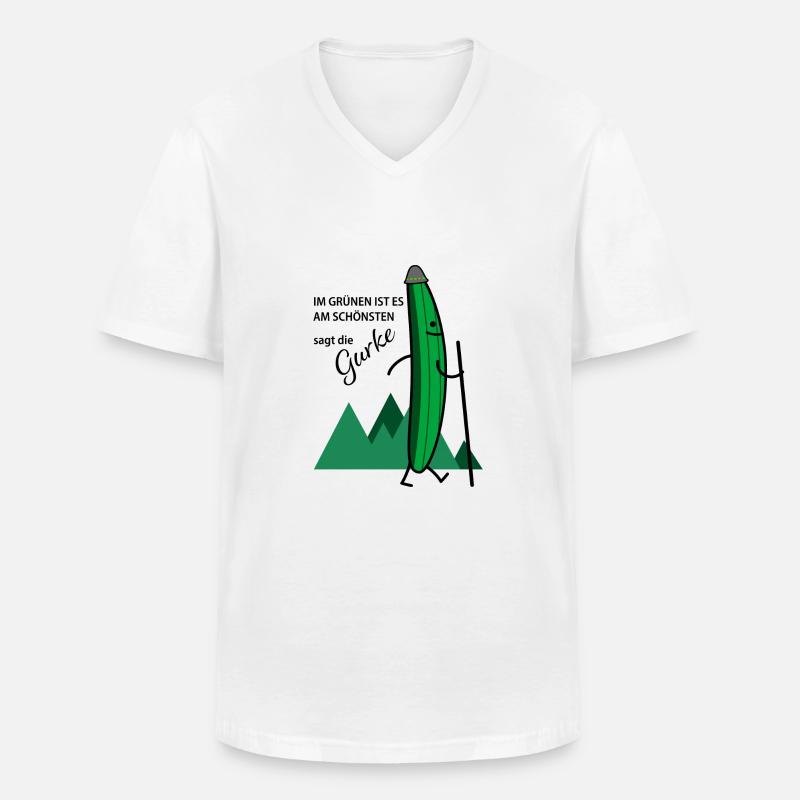 Wandernde Gurke (c) - Männer-T-Shirt mit V-Ausschnitt - Weiß