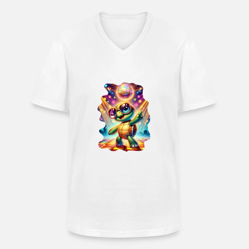 Party-Schildkröte - Männer-T-Shirt mit V-Ausschnitt - Weiß
