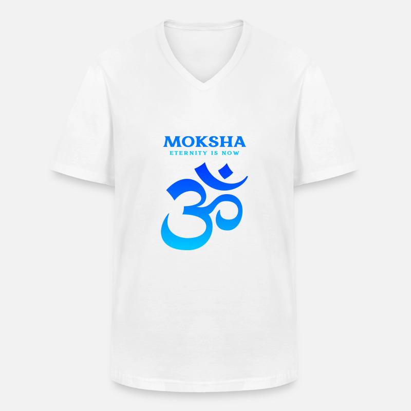 Moksha Eternity is Now - Männer-T-Shirt mit V-Ausschnitt - Weiß