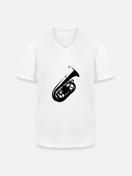 tuba - Männer-T-Shirt mit V-Ausschnitt - Weiß