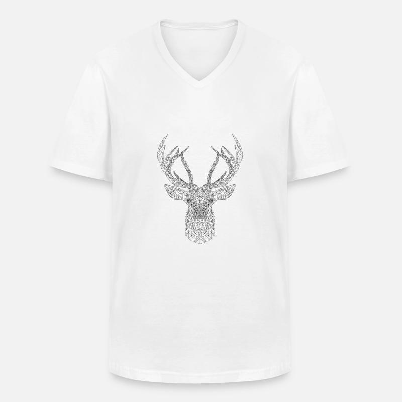 Hirschmerkmal - Männer-T-Shirt mit V-Ausschnitt - Weiß