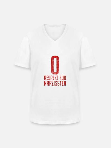 Null Respekt für Narzissten - Männer-T-Shirt mit V-Ausschnitt - Weiß
